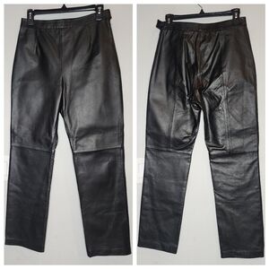 Clio Genuine Leather Black Pants Size 6 Petite  6P Lined